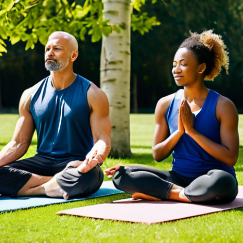 Home 8 A diverse group of individuals embracing holistic wellness. One person meditates calmly in a sunlit park, another enjoys a balanced meal in a bright, modern kitchen, and a third engages in light exercise in a clean gym. All subjects are fully clothed in comfortable, appropriate attire, reflecting a professional approach to health. The scene emphasizes serenity, balance, and well-being, depicting safe for work, appropriate content, family-friendly methods. Perfect anatomy, correct proportions, natural poses, well-formed hands, proper finger count, natural body proportions, professional photography, high quality.